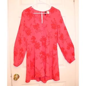 Pink & Red Floral Romper